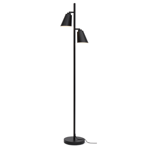 It's About Romi Vloerlamp ijzer Bremen 2-kap h.162x45cm/kap 18x15cm, zwart